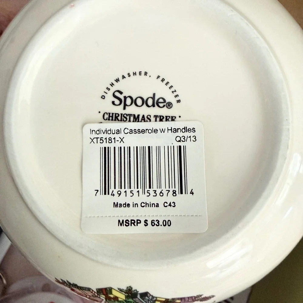 NIB Spode Christmas Tree Individual Casserole Dish 20oz White XT5181-X Holiday